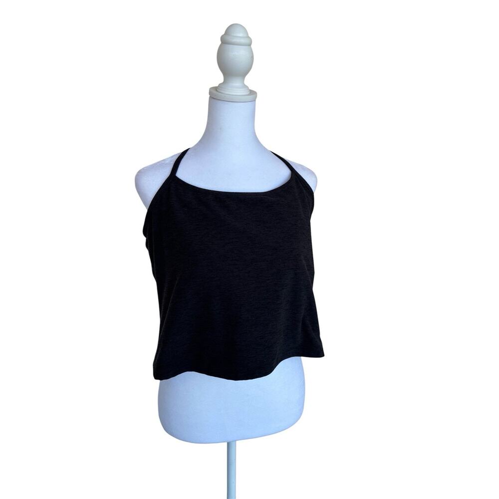 Athletic Works Black Cropped Yoga Tank Top Thin Strap Racerback Sz XL Athleisure